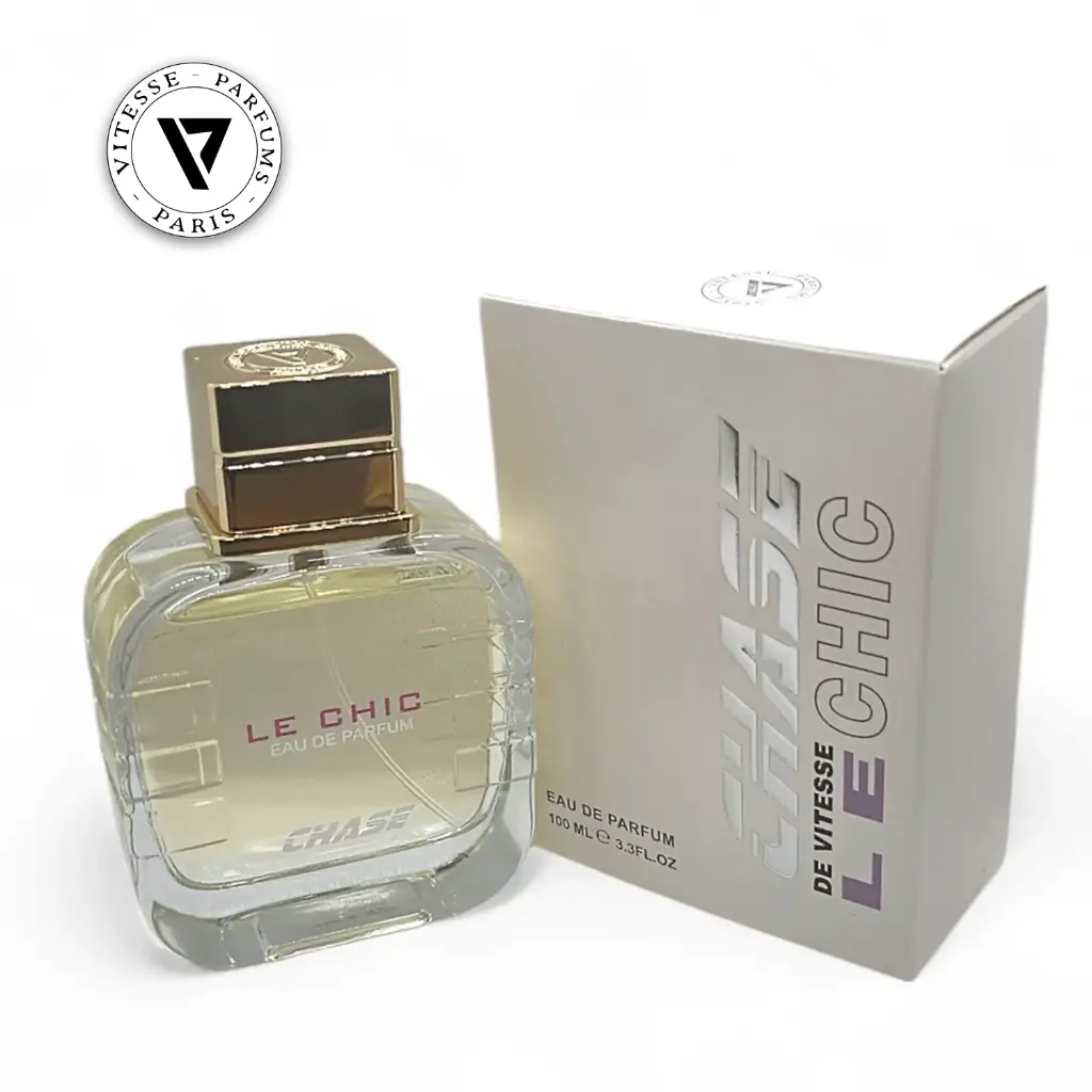 Chase Le Chic 100ml EDP by Vitesse Paris parfum Bottle and box.webp