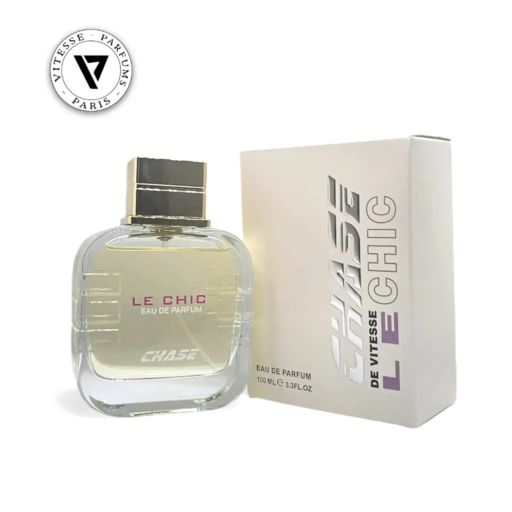 Chase Le Chic 100ml EDP by Vitesse Paris parfum Bottle and box 2.webp