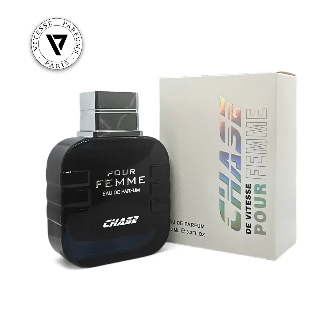 Chase Pour Femme 100ml EDP by Vitesse Parfums Paris Bottle and box.webp