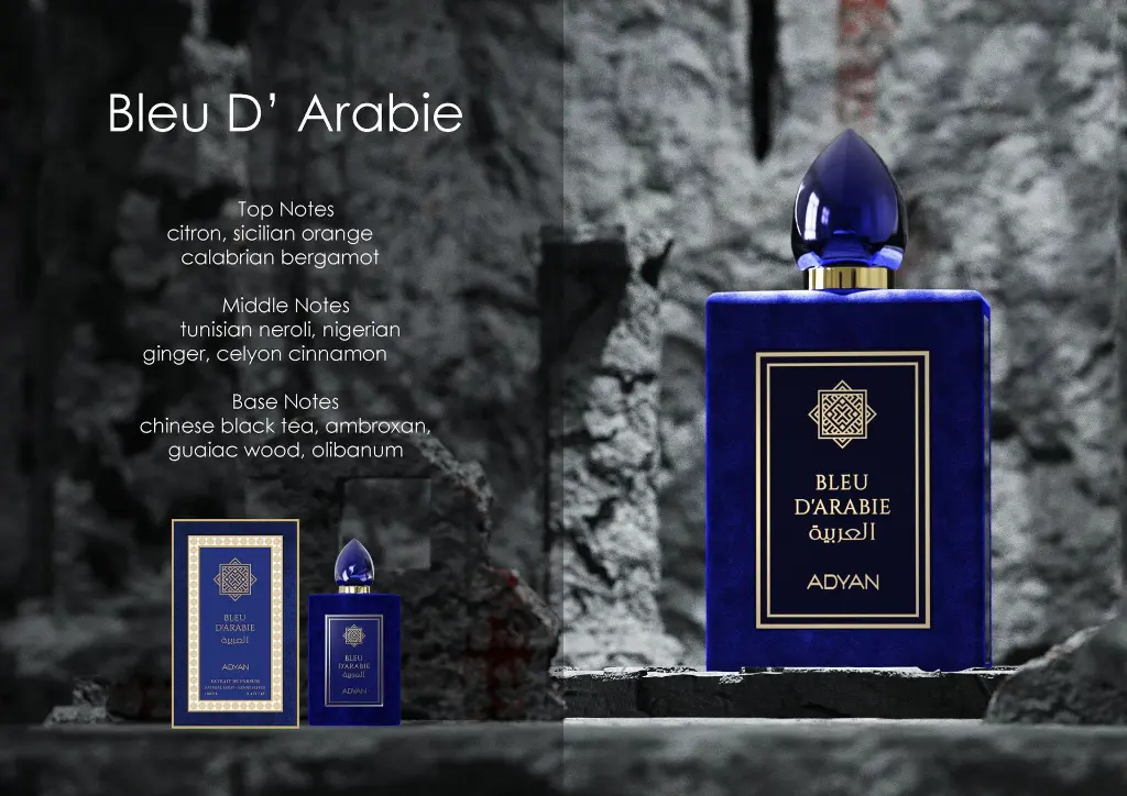 Bleu d'Arabie Notes and bottle
