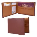 Riseicon®Legacy Travel Passport Wallet Document Organiser - Genuine Luxury Leather - Brown